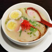 Tonkotsu Ramen · Pork belly and ramen noodle in cloudy white pork bone broth.