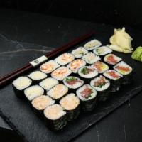 Build a Box - Large (24 pieces) · Choose your favorite (6) rolls. 24 pieces per order. Comes with ginger, wasabi and soy sauce...