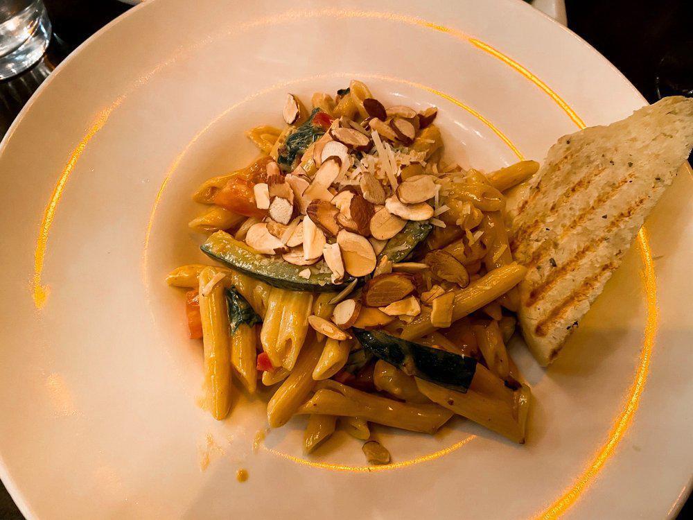 Penne Gamberetto Lunch Special  · Sauteed shrimp, onions, seasonal vegetables, toasted almonds, and feta cream sauce. 