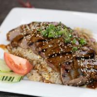 Thai Teriyaki ·  Beef
with teriyaki sauce on top.