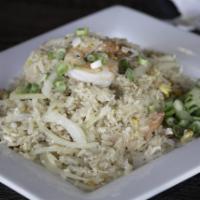 Fried Rice · Thai fried rice with egg, tomato, onion and scallion.
