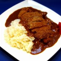 Katsu Curry Rice · Curry rice with pork or chicken cutlet.