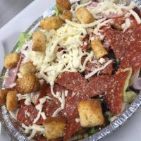 Chef Salad · Dinner salad plus pepperoni, ham, cheese, croutons and Parmesan.