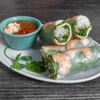 V A Fresh Spring Rolls  · 4 pieces. Rice vermicelli, tofu, and vegetable ham, and vegetables rolled in rice paper with...