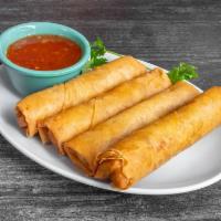 V B Vietnamese Vegetable Eggrolls  · 4 pieces. Crispy rolls, tofu, vermicelli, mixed vegetables served with sweet and sour sauce. 
