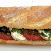 8. Mozzarella and Tomato Sandwich · Tomato, mozzarella cheese, fresh basil, olive oil, and balsamic glaze.