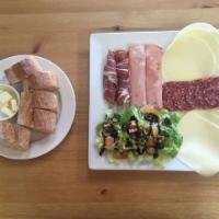 Cheese and Charcuterie Plate · Black Forest ham, Italian salami, prosciutto ham, provolone cheese, and mozzarella cheese. S...