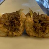 The Drago Cheese Steak Sandwich · Sauteed sirloin with grilled yellow onions, then we add layers of whiz, smoked provolone, an...