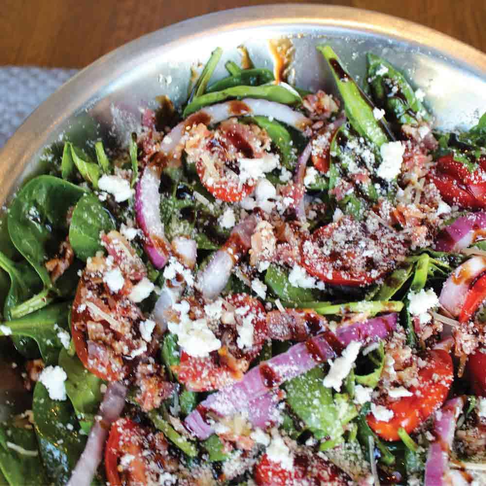 Greek Salad  · Tomatoes, green peppers, red onions, Kalamata olives, & feta cheese on romaine lettuce. house balsamic vinaigrette dressing.