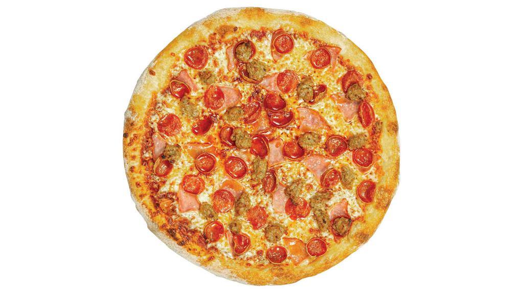 Meat Feast Pizza  · Pepperoni, Italian sausage, & Canadian bacon.