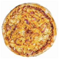 Bayou BBQ Chicken Pizza  · BBQ sauce, chicken, red onions, & cheddar cheese.