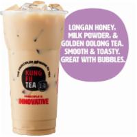 Honey Oolong Milk Tea · Oolong tea, non-dairy milk powder, and honey