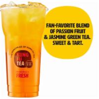 Passion Fruit Green Tea · Green tea, passion fruit, and cane sugar