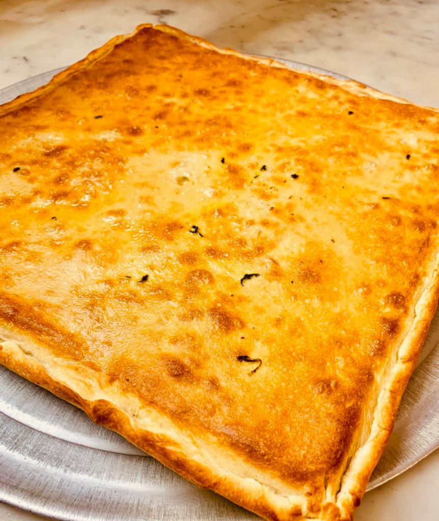 STUFFED SPINACH PIE ·  A SQUARE STUFFED PIE WITH SAUTEED SPINACH AND CHEESE