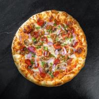 Supreme Pizza · Tomato sauce, mozzarella. Pepperoni, Italian sausage, fresh mushrooms, green pepper, red oni...
