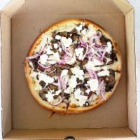Moon Struck Pizza · Bechamel. Ricotta, mozzarella, mushroom and red onions.