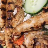 Chicken Kabob Dinner · Enjoy our marinated chicken kabobs served with choice of any 2 sides of salad, rice, fries, ...