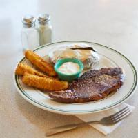 Rib Eye Steak Dinner · Approximately 10 oz. USDA choice.
