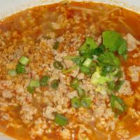 N16. Tom Yum Noodle Soup · Sweet, spicy and sour thai noodle soup with ground peanut. Hot and spicy.