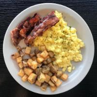 Centennial Special · 2 eggs any style, bacon, home fries or toast. Substitute bacon for longanisa, adobo pork bel...