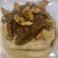 Cinnamon toast crunch · Maple frosting topped with our homemade Cinnadoodle cookie dough, graham cookies, and cinnam...