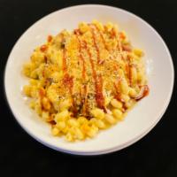 BBQ Mac and Cheese · pulled pork, smoked bacon, red onion, cavatappi pasta, cheddar, and muenster cheese sauce. t...