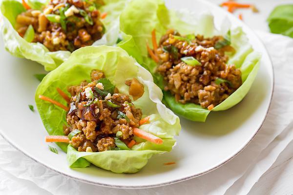 Chicken Lettuce Wraps		 · Ground chicken w/secret home-made brown sauce, onions, red bell peppers topped w/scallions & cilantro.