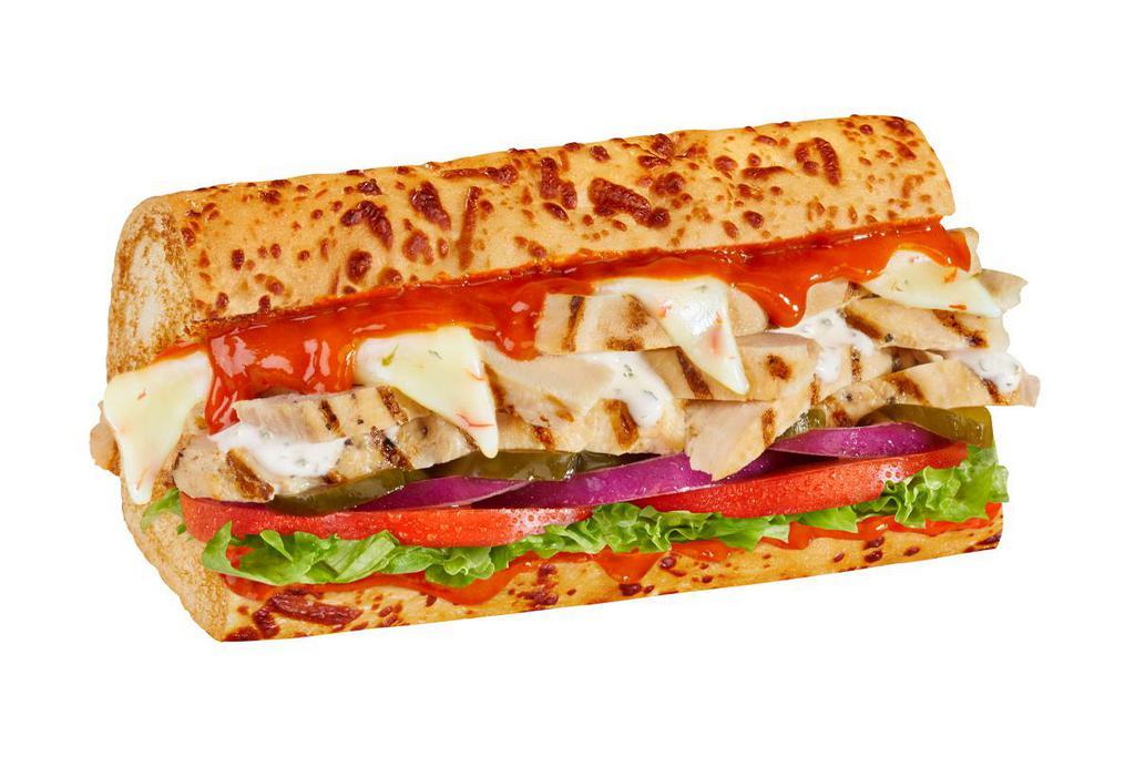 #38 Buffalo Chicken · All-natural, rotisserie-style chicken covered with melted pepper jack cheese, and drizzled with Frank’s famous RedHot® Buffalo Sauce and creamy Ranch dressing, served Togo's Style