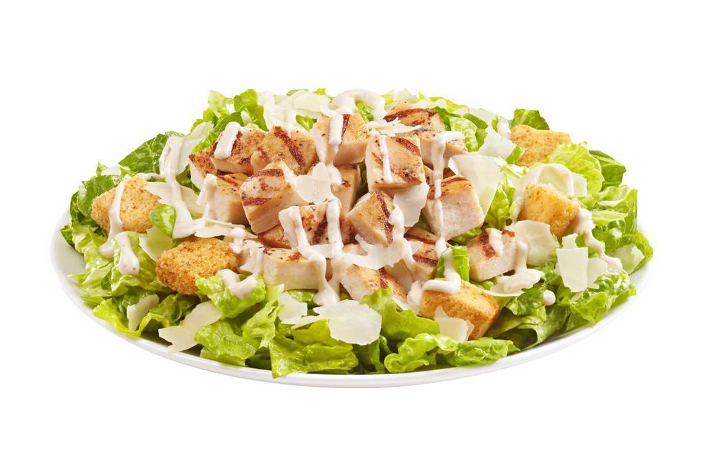 Chicken Caesar Salad · Chicken, parmesan cheese & croutons, with Caesar dressing on side