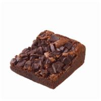 Brownie · Fudge brownie topped with semi-sweet chunks of chocolate