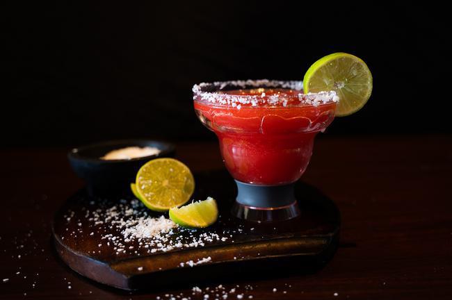 Blended Margarita - Strawberry · Tequila, with your choice of fresh Lime juice, Strawberry juice, or Passion Fruit juice.