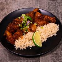 Szechuan Chicken · Deep fried chicken with no vegetables. Served with fried rice or steamed rice.