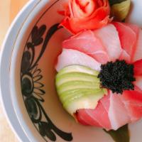 Sakura Bowl (***New***) · Yellow tail, Tuna, Avocado, Black tobiko over the sushi rice.