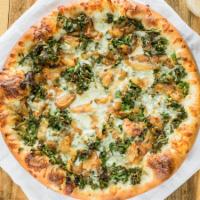 12'' Garlic Kale Pizza · garlic oil, mozzarella cheese, kale, caramelized onions, roasted garlic