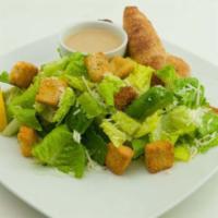 Caesar Salad · Crispy romaine lettuce, garlic croutons, Parmesan cheese and Caesar dressing.