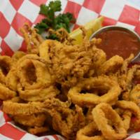 Crunchy Calamari · Tender Squid, Pepperoncini, & Red Bell Peppers