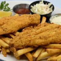 Catfish Fillets · (2) seasoned in cornmeal, served with fries
