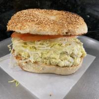 Egg Salad Sandwich · Boiled eggs with Hellman's Mayo, Celery, red onions and salt n pepper. Chopped eggs that hav...