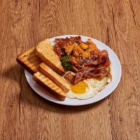 2 Eggs Any Style with Bacon · Served with home fries and toast. 