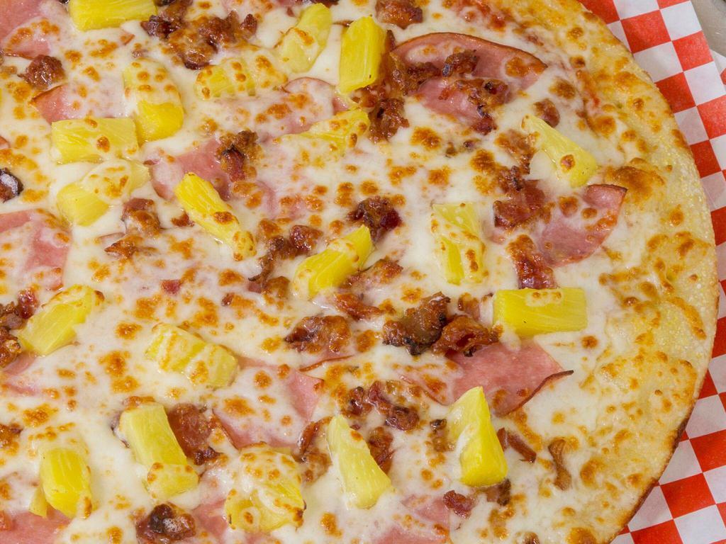3. Hawaiian Pizza · Ham, bacon, pineapple and extra cheese.