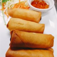 Crispy Spring Egg Roll · Crispy filled with pork, crystal noodles, carrots; onions. Served with sweet and sour sauce ...