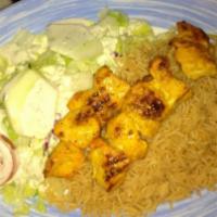 Chicken Breast Kebab · Chunks of boneless chicken breast, marinated in fresh grated spices and broiled over wood ch...