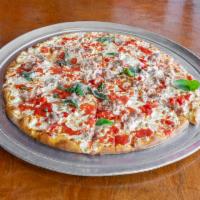 Bosco Pizza · Tomato, mozzarella, sausage, and peppers.