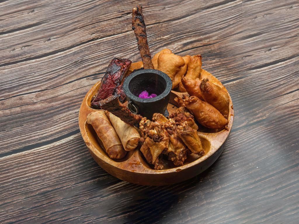 Pupu  · Spare ribs, beef teriyaki, spring rolls, chicken wings, chicken fingers, and jumbo shrimp.