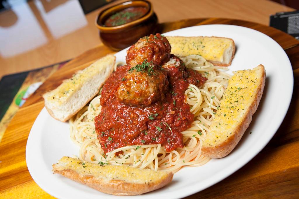 Spaghetti with Meatballs · Make it baked for an additional charge.