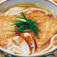 Kitsune Udon · Udon with Dashi soup , with deep-fried Tofu