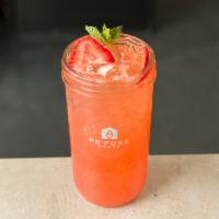 Strawberry Mint Lemonade · Made with 100% hand pressed lemons, fresh fruit and cane sugar. Made fresh daily.