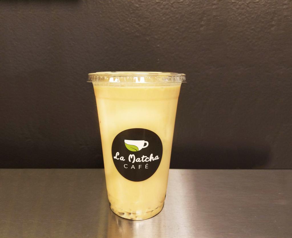 Jasmine Milk Tea · With Jasmine tea, housemade simple syrup, and your choice of milk. Option to add Boba or Lychee Jelly.