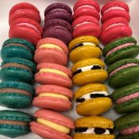Half Dozen Housemade French Macarons · Flavors are chocolate, oreo, strawberry, almond, passion fruit, and matcha strawberry