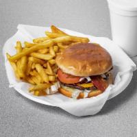 1/4 lb. Burger and Fries · Include 16 oz. fountain drink.